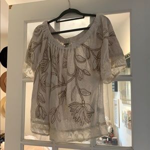 Lucky Brand Off-the-shoulder Ivory Blouse